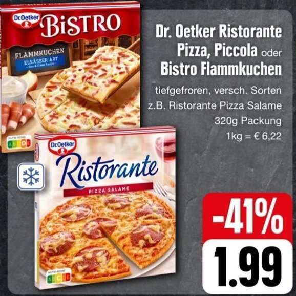 Dr.Oetker Ristorante, Pizza, Piccola oder Bistro Flammkuchen 320g