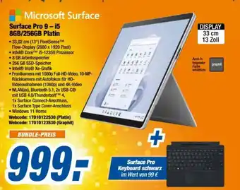 Expert Microsoft Surface Surface Pro 9-15 8GB/256GB Platin Angebot