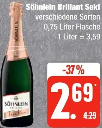 Edeka Söhnlein Brillant Sekt 0,75 Liter Flasche Angebot