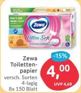 Budni Zewa Toilettenpapier 4-lagig 8x 150 Blatt Angebot