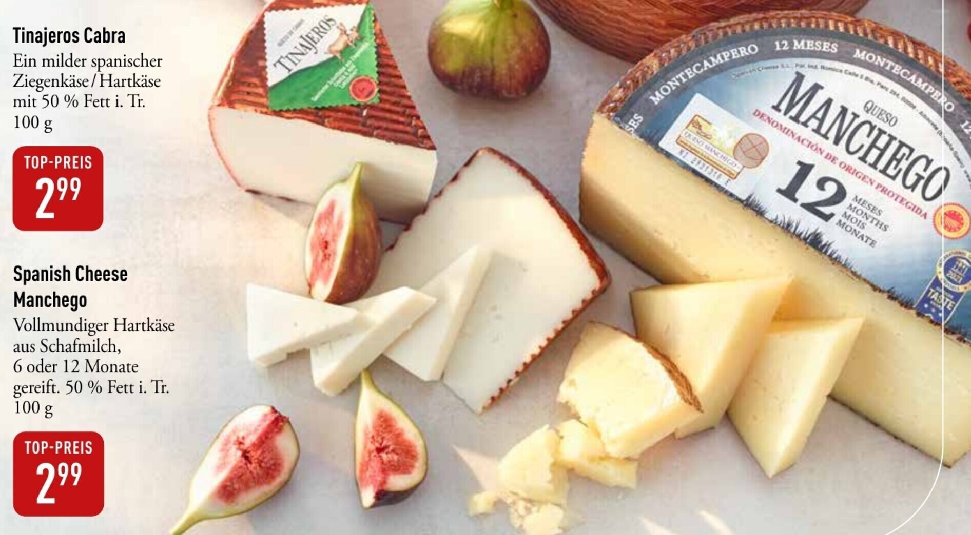 Spanish Cheese Manchego Vollmundiger Hartkäse 100g Angebot bei Galeria