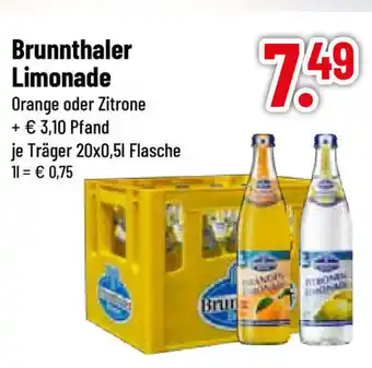 trinkgut Brunnthaler Limonade Orange oder Zitrone 20*500ml Angebot