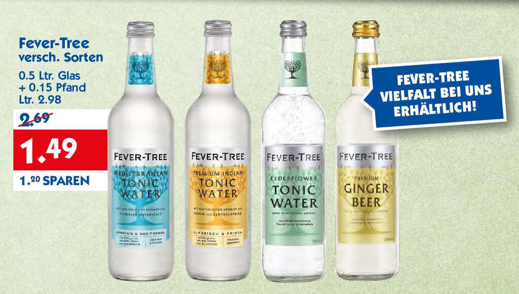 FeverTree Tonic Water 500ml Angebot bei Hol'ab Getränkemarkt