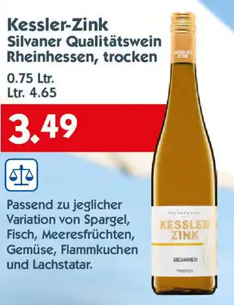 Hol'ab Getränkemarkt Kessler-Zink Silvaner Qualitätswein Rheinhessen, trocken 750ml Angebot