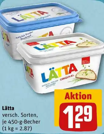 REWE Lätta 450 g Becher Angebot