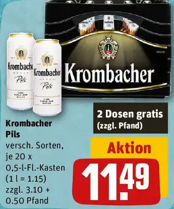 REWE Krombacher Pils 20x0,5 L Fl. Angebot