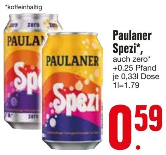 Paulaner Spezi 0,33 L Dose Angebot bei Edeka