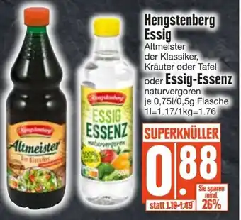 Edeka Hengstenberg Essig oder Essig-Essenz 0,75 L/0,5 g Flasche Angebot