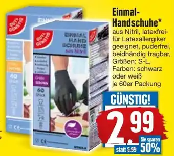 Edeka GUT & GÜNSTIG Einmal-Handschuhe 60er Packung Angebot