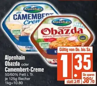 Edeka Alpenhain Obazda oder Camembert-Creme 125 g Becher Angebot