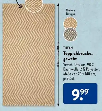 Aldi Süd TUKAN Teppichbrücke, gewebt Angebot