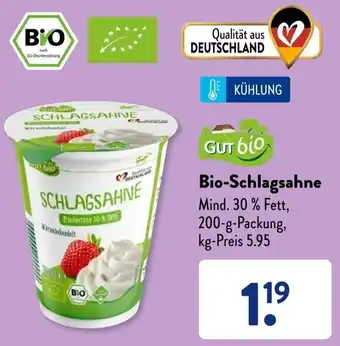 Aldi Süd Gut Bio-Schlagsahne 200 g Packung Angebot