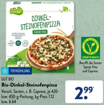 Aldi Süd GUT BIO Bio-Dinkel-Steinofenpizza Angebot