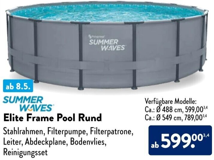 SUMMER WAVES Elite Frame Pool Rund Angebot bei Aldi Süd