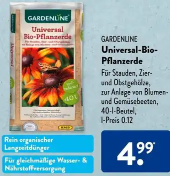 Aldi Süd GARDENLINE Universal Bio-Pflanzerde 40 L Beutel Angebot