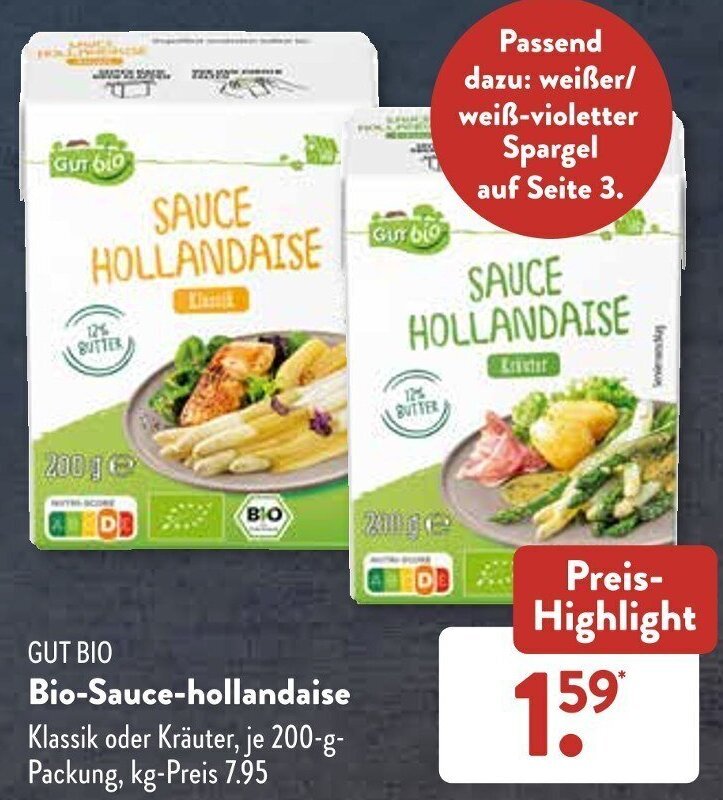 GUT BIO BioSaucehollandaise 200 g Angebot bei Aldi Süd