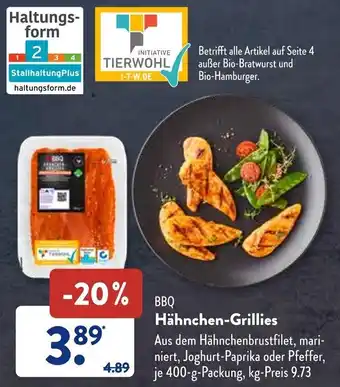 Aldi Süd BBQ Hähnchen-Grillies 400 g Packung Angebot