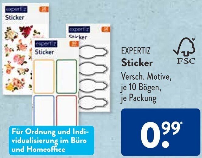 EXPERTIZ Sticker Angebot bei Aldi Süd