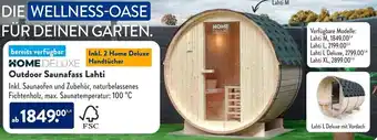 Aldi Süd HOME DELUXE Outdoor Saunafass Lahti Angebot