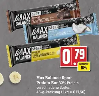 Edeka Max Max Balance Sport Protein Bar 45-g-Packung Angebot