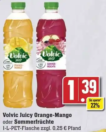 Edeka Volvic Juicy Orange-Mango oder Sommerfrüchte 1 L Angebot