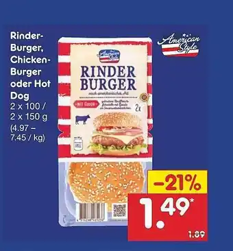 Netto Marken-Discount Rinder Burger, Chicken Burger oder Hot Dog Angebot