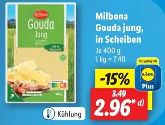 Lidl Milbona Gouda jung, in Scheiben 400 g Angebot