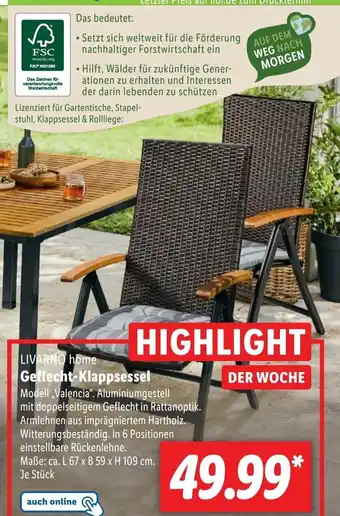 Lidl LIVARNO home Geflecht-Klappsessel Angebot