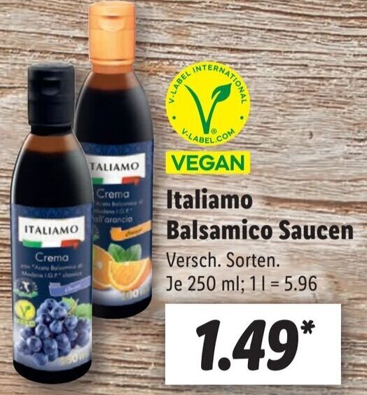 Italiamo Balsamico Saucen 250 ml Angebot bei Lidl