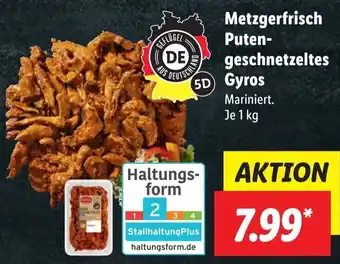 Lidl Metzgerfrisch Putengeschnetzeltes Gyros 1 kg Angebot