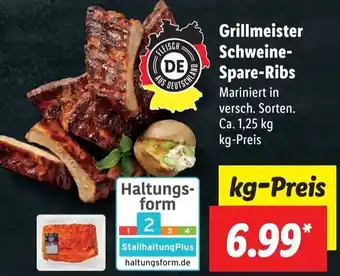 Lidl Grillmeister Schweine-Spare-Ribs 1,25 kg Angebot