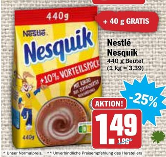 AEZ Nestlé Nesquik 440g Beutel Angebot