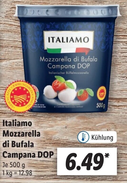 Italiamo Mozzarella di Bufala Campana DOP 500 g Angebot bei Lidl