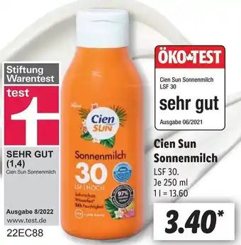 Lidl Cien Sun Sonnenmilch 250 ml Angebot