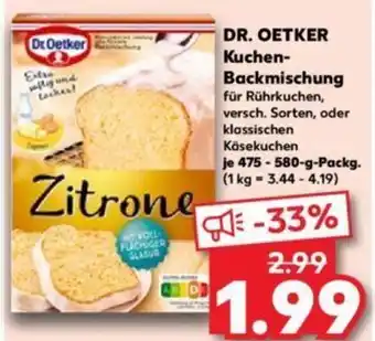 Kaufland DR. OETKER Kuchen-Backmischung 475-580 g Angebot