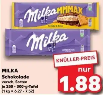 Kaufland MILKA Schokolade 250-300-g-Tafel Angebot