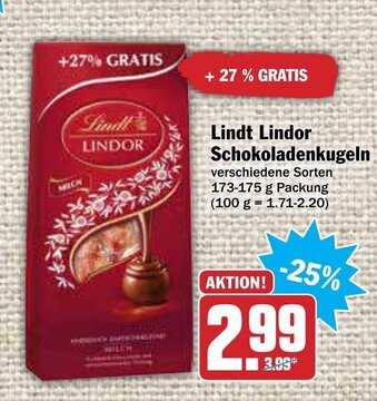 AEZ Lindt Lindor Kugeln 173-175g Angebot