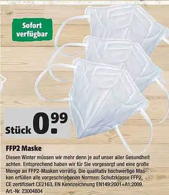 Hagebau FFP2 Maske Angebot