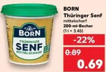 Kaufland BORN Thüringer Senf 200 ml Becher Angebot
