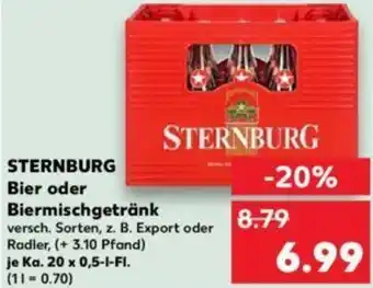 Kaufland STERNBURG Bier oder Biermischgetränk Ka. 20x0,5 L-Fl. Angebot