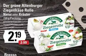 Edeka Der grüne Altenburger Ziegenkäse Rolle Natur oder Kräuter 150g Angebot