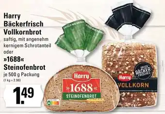 Edeka Harry Bäckerfrisch Vollkornbrot o. 1688 Steinofenbrot 500g Angebot