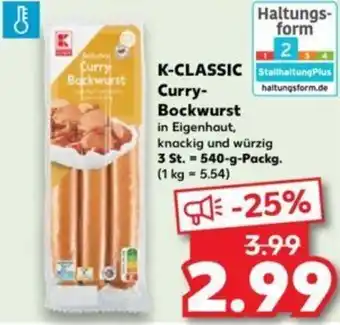 Kaufland K-CLASSIC Curry-Bockwurst 540 g Packg. Angebot