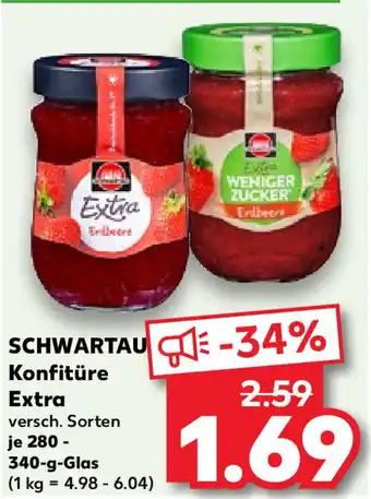 Kaufland SCHWARTAU Konfitüre Extra 280-340 g Glas Angebot