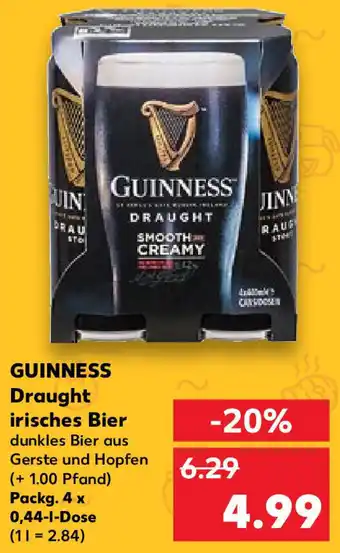 Kaufland GUINNESS Draught irisches Bier 4x0,44 L Dose Angebot