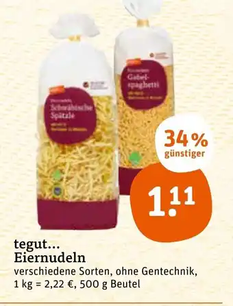 tegut Tegut Eiernudeln 500g Beutel Angebot