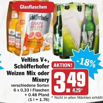 AEZ Veltins V+, Schöfferhofer Weizen Mix oder Mixery 6x0,33L Angebot