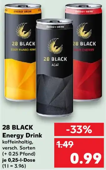 Kaufland 28 Black Energy Drink 0,25 L Dose Angebot
