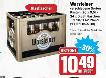 AEZ Warsteiner  20x0,5L / 24x0,33L Angebot