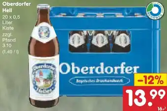 Netto Marken-Discount Oberdorfer Hell 20x0,5 Liter Angebot